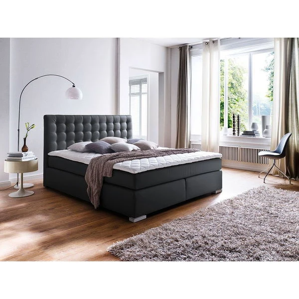 Meise Isa Boxspringbett 200 X 200 Cm Schwarz Kunstleder - Inklusive Lieferung 3 Meise Isa Boxspringbett 200 X 200 Cm Schwarz Kunstleder - Inklusive Lieferung