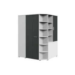 Wimex Joker Eckkleiderschrank Begehbar Weiß / Graphit