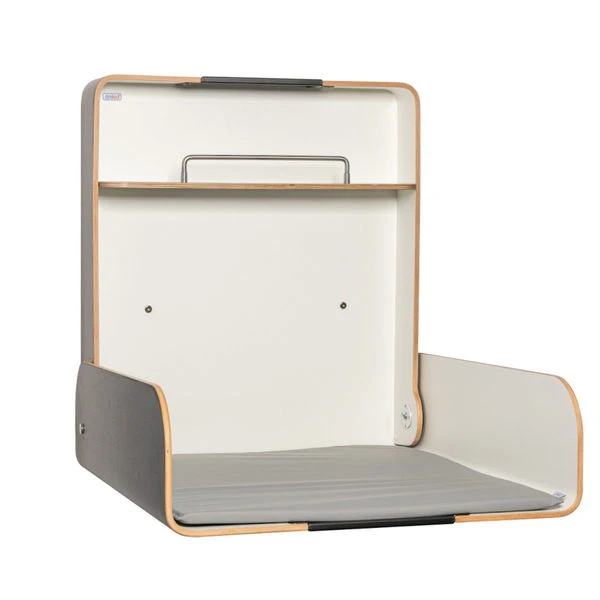 Timkid KAWAmaxi Wandwickeltisch Edelstahl Anthrazit | Inklusive Wickelmatte | Modern Design 4 Timkid KAWAmaxi Wandwickeltisch Edelstahl Anthrazit | Inklusive Wickelmatte | Modern Design – Bild 2