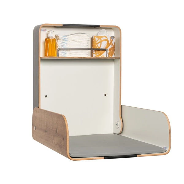 Timkid KAWAmidi Wandwickeltisch Anthrazit / Eiche Inklusive Wickelmatte | Modern & Slim 4 Timkid KAWAmidi Wandwickeltisch Anthrazit / Eiche Inklusive Wickelmatte | Modern & Slim – Bild 2
