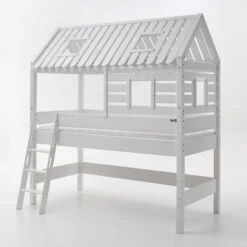 Relita KIM Halbhochbett Buche Massiv Weiß Zum Einzelbett Umbaubar - Frachtfrei 25 Relita KIM Halbhochbett Buche Massiv Weiß Zum Einzelbett Umbaubar - Frachtfrei -Babyartikelgeschäft kim holzhuette weiss 1