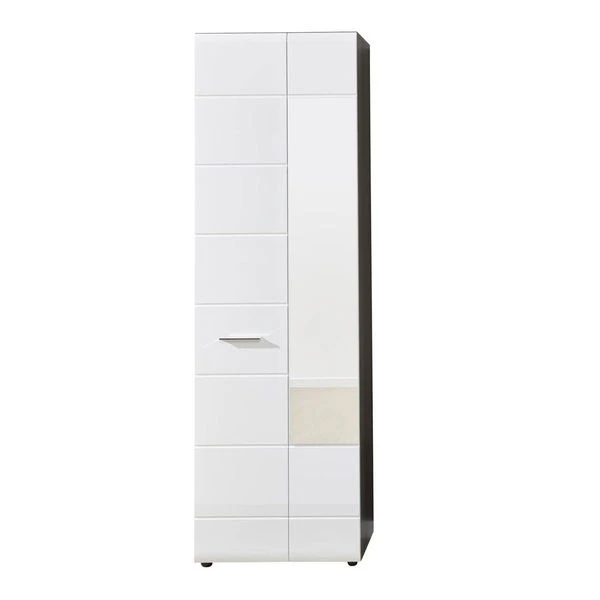 Trendteam Line Garderobenschrank Weiß Hochglanz / Sardegna Rauchsilber 3 Trendteam Line Garderobenschrank Weiß Hochglanz / Sardegna Rauchsilber