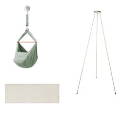 Moonboon Ökologische Federwiegen-Set Seagrass Mit Motor, Gestell Weiß & Kokos-Einleger -Babyartikelgeschäft moonboon federwiegen set seagrass weiss