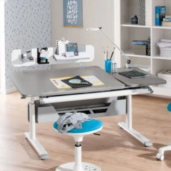 Paidi Diego 130 GT Schreibtisch Schiefergrau 130 X 70 Cm, Platte Geteilt - Gestellfarbe Wählbar