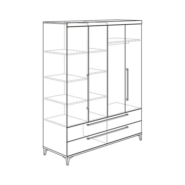 Paidi Remo Kleiderschrank 4 Türen, 2 Schubladen Eiche-Bordeaux 3 Paidi Remo Kleiderschrank 4 Türen, 2 Schubladen Eiche-Bordeaux