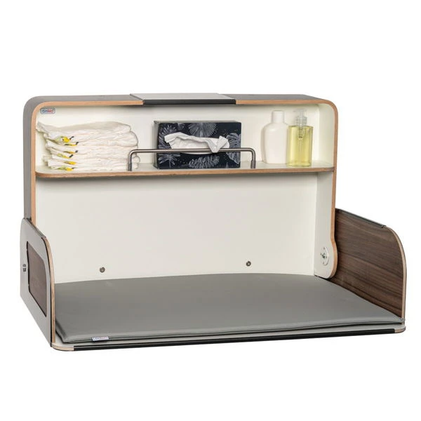 Timkid QuattroQ Wandwickeltisch Anthrazit Weiß Inklusive Wickelmatte | Elegant Horizontal Design 4 Timkid QuattroQ Wandwickeltisch Anthrazit Weiß Inklusive Wickelmatte | Elegant Horizontal Design – Bild 2