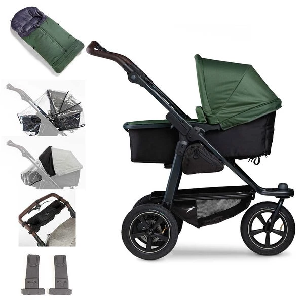 Tfk Mono 2 Kombi Kinderwagen Olive Luftrad-Set Bundle Mit Cupholder 3 Tfk Mono 2 Kombi Kinderwagen Olive Luftrad-Set Bundle Mit Cupholder