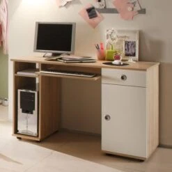 Ticaa Vicky Jugendzimmer 4-teilig Sonoma-Weiß Mit 3-türigem Kleiderschrank 11 Ticaa Vicky Jugendzimmer 4-teilig Sonoma-Weiß Mit 3-türigem Kleiderschrank -Babyartikelgeschäft schreibtisch sonoma 2