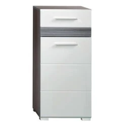 Trendteam Set-One Bad Kommode Weiß / Rauchsilber