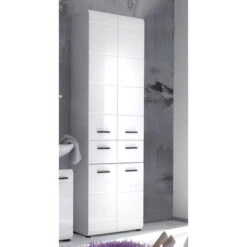 Trendteam Skin Hochschrank Breit Weiß Hochglanz -Babyartikelgeschäft skin bd 1116 105 01 dynamisch