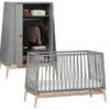 Leander Luna Kinderzimmer Sparset Grau/eiche Babybett Und Kleiderschrank Konfigurierbar -Babyartikelgeschäft sparset klein klein grey oak