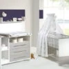 Schardt Eco Silber Sparset Inkl. Umbauseiten Kinderbett & Wickelkommode - Pinie Silber/weiß