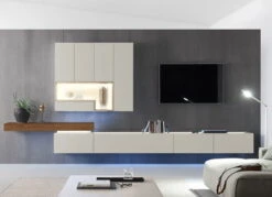 Hülsta Tetrim Wohnwand 4 - Lack-Ausführung Lowboard & Hängeelement -Babyartikelgeschäft tetrim kombi 4