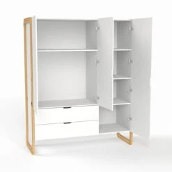 Nature Kid Laslo Kinderzimmer 3türig 4-teilig -Babyartikelgeschäft trento kleiderschrank whiteroom offen 1zu1 3