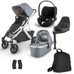 UPPAbaby Vista V2 Bundle Gregory Blue & Cybex Cloud T, Base T, Wickelrucksack -Babyartikelgeschäft vista v2 bundle gregory blue neu