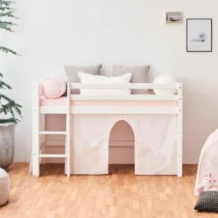 Hoppekids Halbhohes Bett ECO Dream 70x160 Cm Mit Gerader Leiter | Teilbar